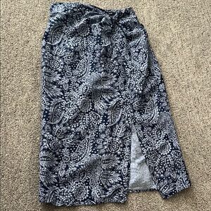 Madewell Blue Floral Midi Skirt, 00